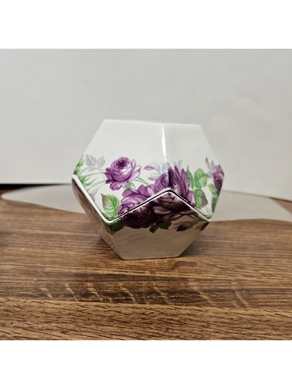 Vintage Porcelain Floral Trinket Box